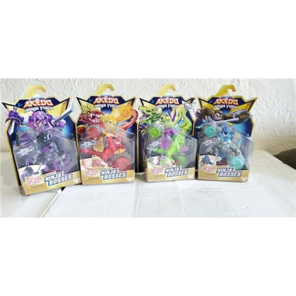 Legends of Akedo Ninja Fury Ninja Bosses Venom Claw Scorched Claw Web Weaver 4PC - Picture 2 of 5